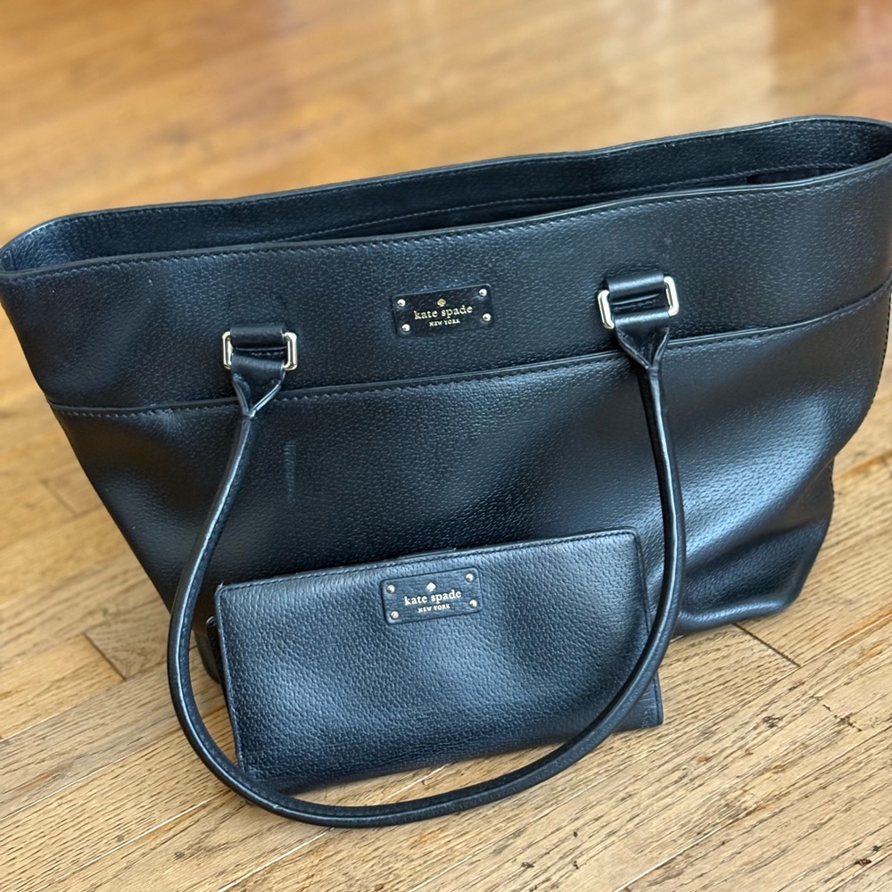 Kate Spade Elegant Black Tote and Wallet